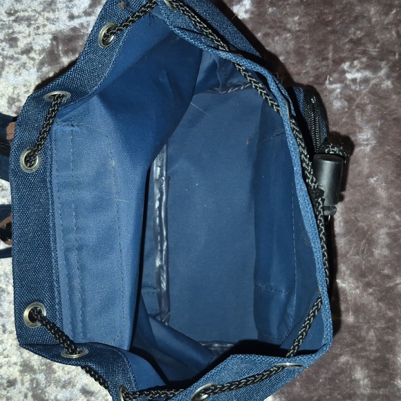 Y2K Vintage Blue/Green Canvas Mini Backpack with Suede - Picture 4 of 6